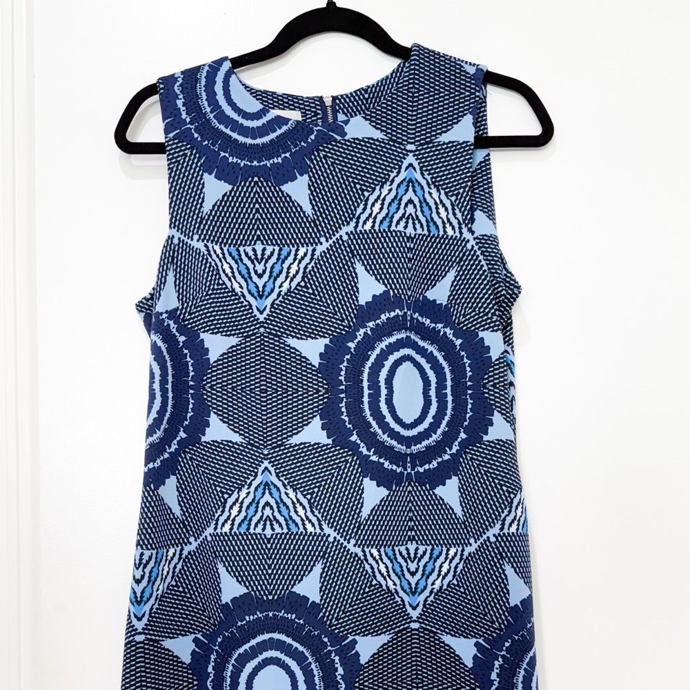 Donna Morgan Navy and Light Blue Starburst Midi Dress size 6